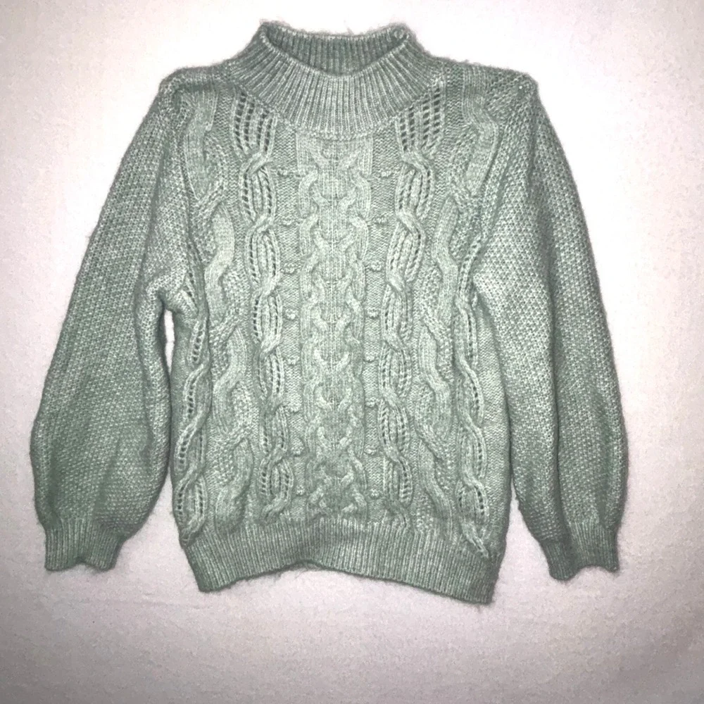 isaac mizrahi Toddler Girls Soft‎ Cable knit sweater Green 2T